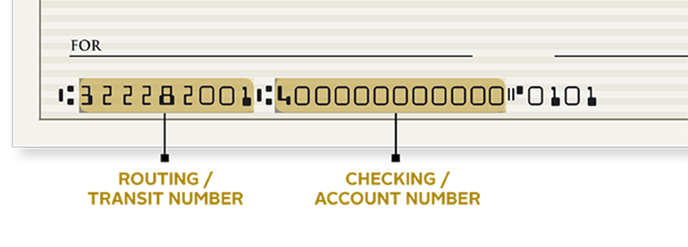 sample check image with account and routing numbers