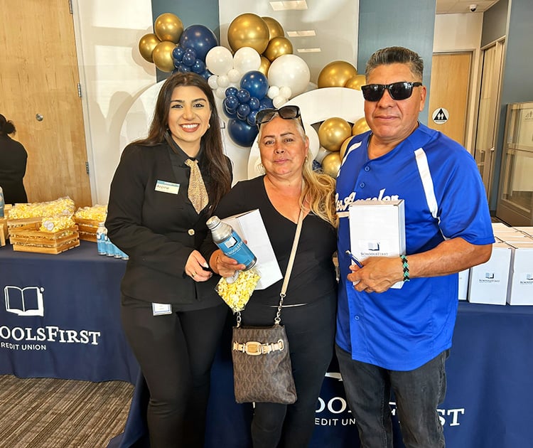 Members Martha and Jose with Branch Manager Arpine Lalayan.