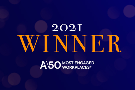 2021 winner of Achievers 50 Most Engaged Workplaces