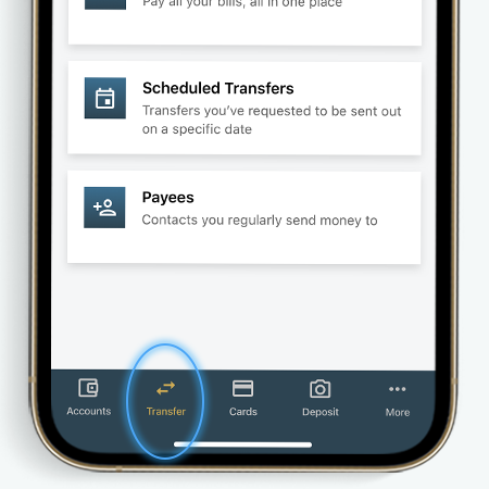2. Toque Transfer (transferir).